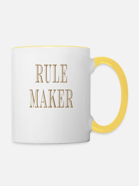 Rule Maker Rule Breaker - Tasse zweifarbig - Weiß/Gelb
