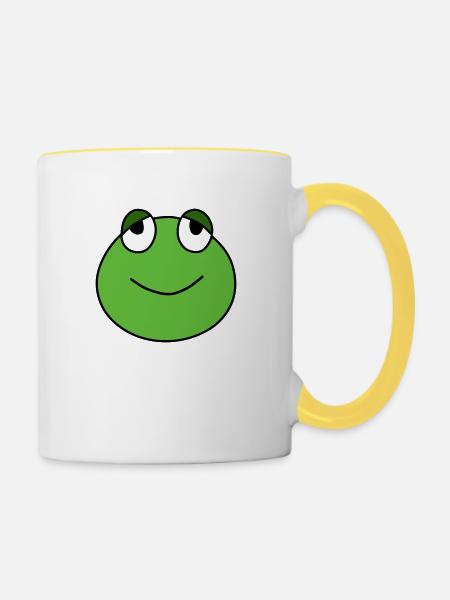 Cute frog - Tasse zweifarbig - Weiß/Gelb