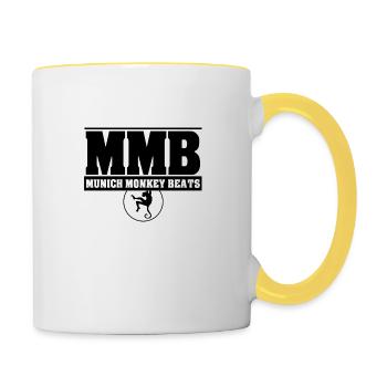 MMB Logo Vêtements Copie Noire - Mug contrasté - blanc/jaune - Droite