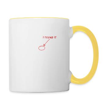 Find X I Found It Funny Math Pun Funny Find X - Contrasting Mug - white/yellow - Right