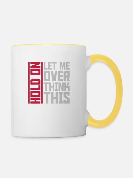 Let me overthink this - Tasse zweifarbig - Weiß/Gelb