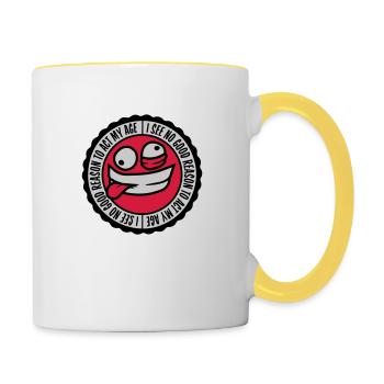 to act my age - Tasse zweifarbig - Weiß/Gelb - Rechts