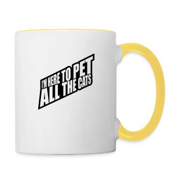 Animaux de compagnie tous les chats - Mug contrasté - blanc/jaune - Droite