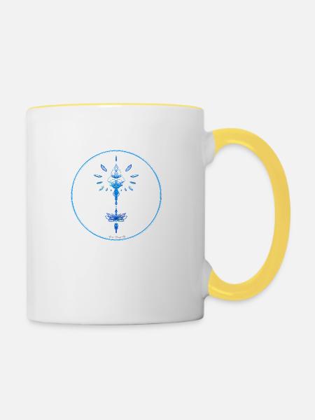Mystique Collection ~ hellblau ~ n°7 - Tasse zweifarbig - Weiß/Gelb