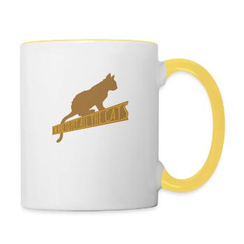 Animaux de compagnie tous les chats - Mug contrasté - blanc/jaune - Droite