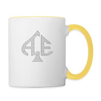 Ace of Spades Casino poker jeux de cartes chance d’argent - Mug contrasté - blanc/jaune - Droite
