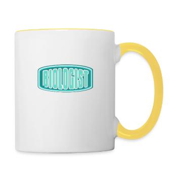 Retraité biologiste marin Epic Cool T-Shirt Cadeau - Mug contrasté - blanc/jaune - Droite