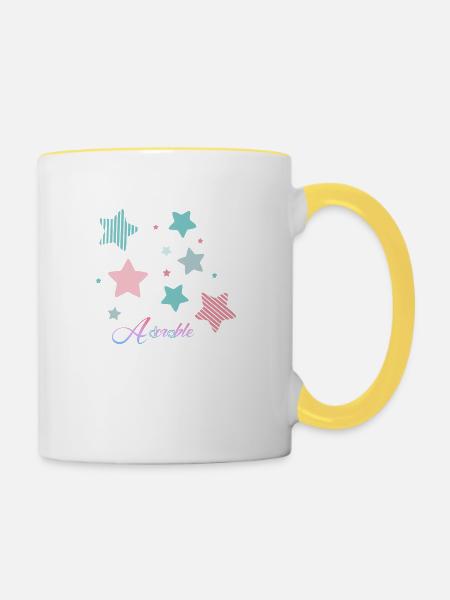 Niedlich. - Tasse zweifarbig - Weiß/Gelb