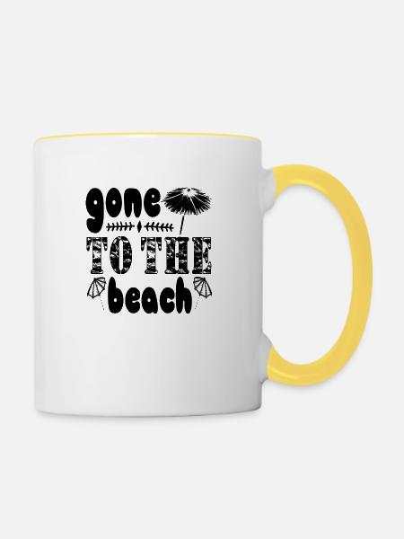 Gone to the Beach - Tasse zweifarbig - Weiß/Gelb