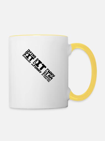 You find it offensive - Tasse zweifarbig - Weiß/Gelb