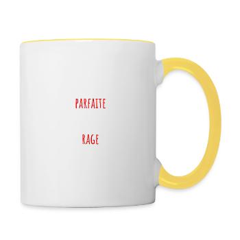 je suis trop parfaite ça vous met la rage - Mug contrasté - blanc/jaune - Droite