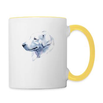 Slowenischer Cuvac Hundebesitzer Hundeliebhaber - Tasse zweifarbig - Weiß/Gelb - Rechts