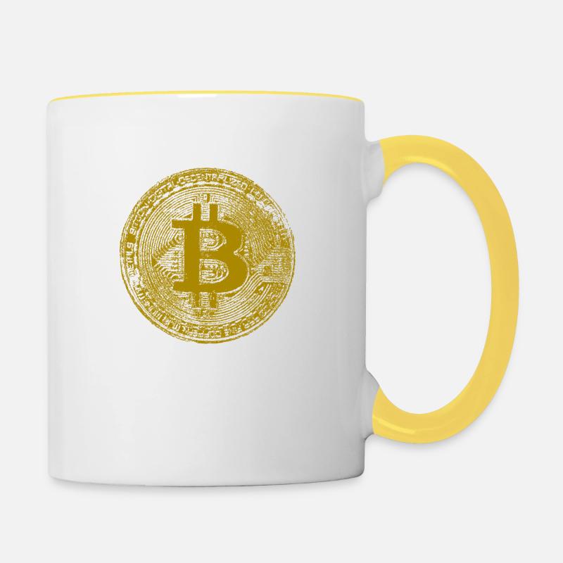 Bitcoin - Mug contrasté - blanc/jaune