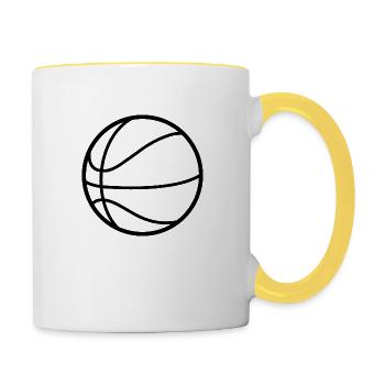 Basket-ball - Mug contrasté - blanc/jaune - Droite