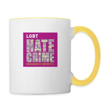 Stop Hate Crime - Contrasting Mug - white/yellow - Right