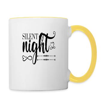 Nuit silencieuse Noël - Mug contrasté - blanc/jaune - Droite