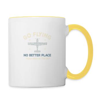 Go Flying in the Sky - Aircraft Design - Contrasting Mug - white/yellow - Right