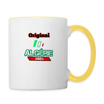 original algérien 100x100 - Mug contrasté - blanc/jaune - Droite