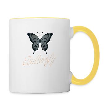 BUTTERFLY - Tasse zweifarbig - Weiß/Gelb - Rechts