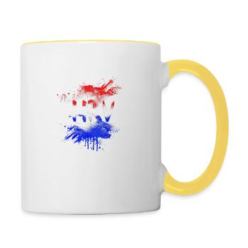 Croatie Croate Hrvatska Croatie Croates Croates Croates - Mug contrasté - blanc/jaune - Droite