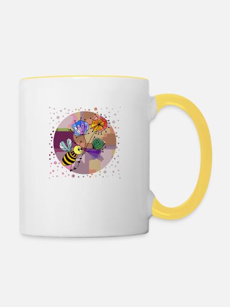 Insekt - Tasse zweifarbig - Weiß/Gelb