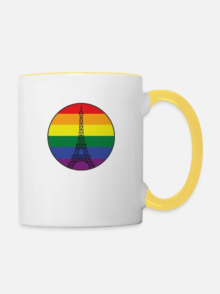 LGBT PARIS - Tasse zweifarbig - Weiß/Gelb
