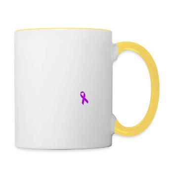 I'm Beating Cystic Fibrosis, Now I'm Beating You! - Contrasting Mug - white/yellow - Right