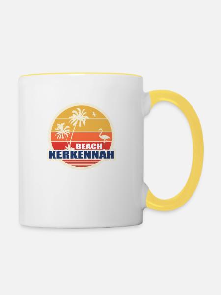 KERKENNAH STRAND - Tasse zweifarbig - Weiß/Gelb