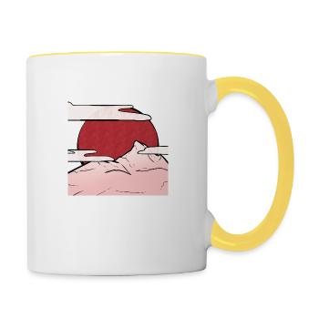 japanese sunrise - Tasse zweifarbig - Weiß/Gelb - Rechts