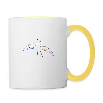 Freiheit - Tasse zweifarbig - Weiß/Gelb - Rechts