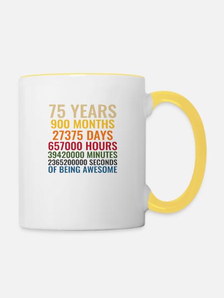 75 Years - Tasse zweifarbig - Weiß/Gelb