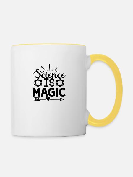 Science is Magic - Tasse zweifarbig - Weiß/Gelb