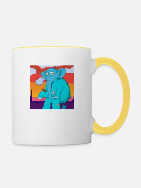 drunken elefant - Tasse zweifarbig - Weiß/Gelb
