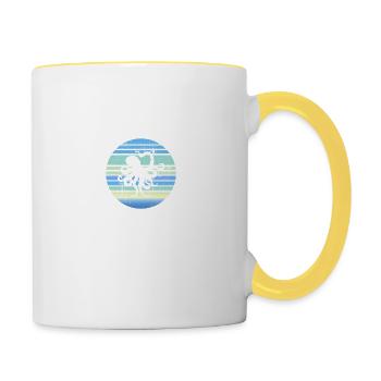 Octopus Meeresbiologe - Tasse zweifarbig - Weiß/Gelb - Rechts