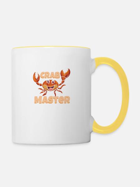 Meeresfrüchte kochen - Tasse zweifarbig - Weiß/Gelb