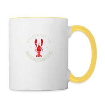 Crawfish BBQ Family Reunion - Contrasting Mug - white/yellow - Right
