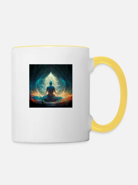 Spirituelles Erwachen - Tasse zweifarbig - Weiß/Gelb