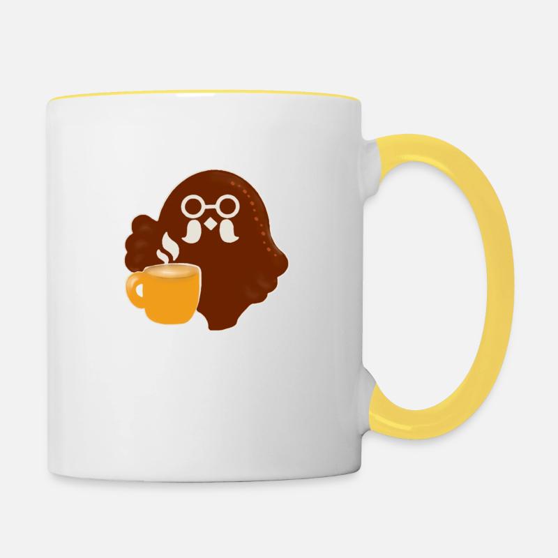 Biscuit hibou - Mug contrasté - blanc/jaune