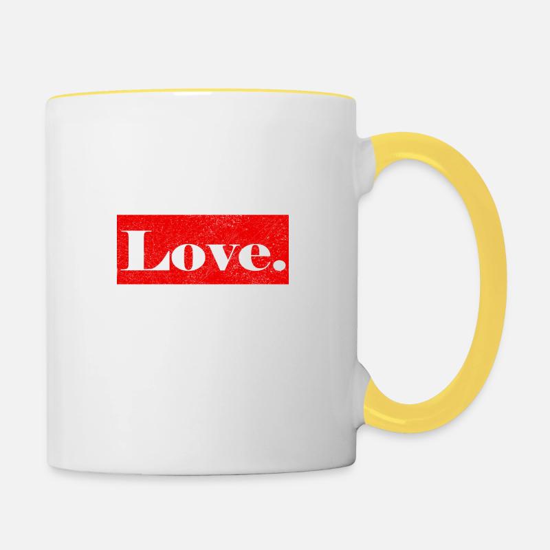 Amour - Mug contrasté - blanc/jaune