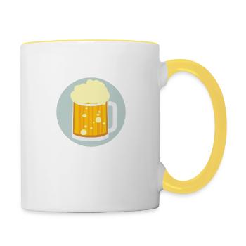 Bierkrug / Beer Mug Vector Art - Contrasting Mug - white/yellow - Right