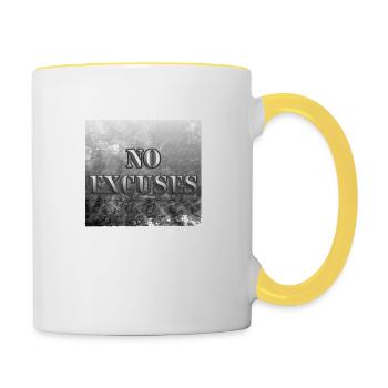 No Excuses - Contrasting Mug - white/yellow - Right