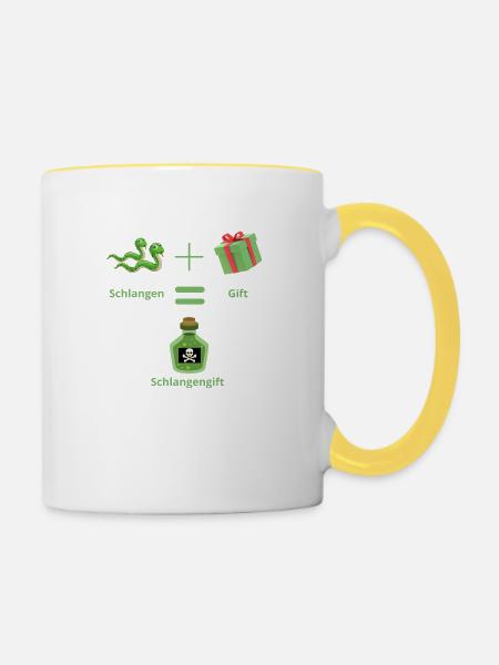 Schlangengift - Tasse zweifarbig - Weiß/Gelb