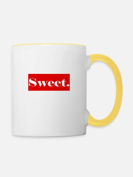 Sweet - Tasse zweifarbig - Weiß/Gelb