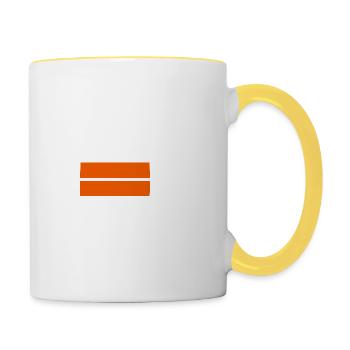 Une batterie faible a besoin de bière - Mug contrasté - blanc/jaune - Droite