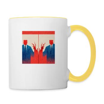 Demokraten Gegen Republikaner - Tasse zweifarbig - Weiß/Gelb - Rechts