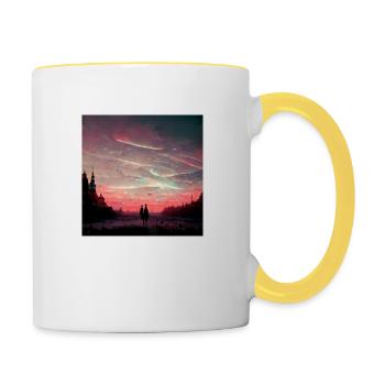 Fantasy Mystery Landscape Painting - Contrasting Mug - white/yellow - Right