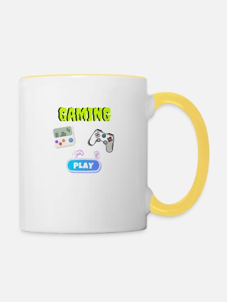 Gaming design - Tasse zweifarbig - Weiß/Gelb