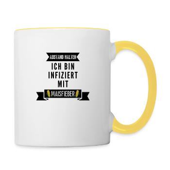 Infiziert mit Maisfieber - Tasse zweifarbig - Weiß/Gelb - Rechts