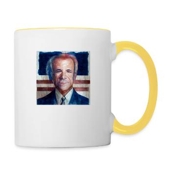 USA flag With Joe Biden - Contrasting Mug - white/yellow - Right