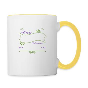 bachhund bday welpe haustier windhund weihnachten - Tasse zweifarbig - Weiß/Gelb - Rechts